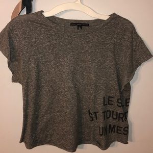 Grey Graphic T Shirt Croptop